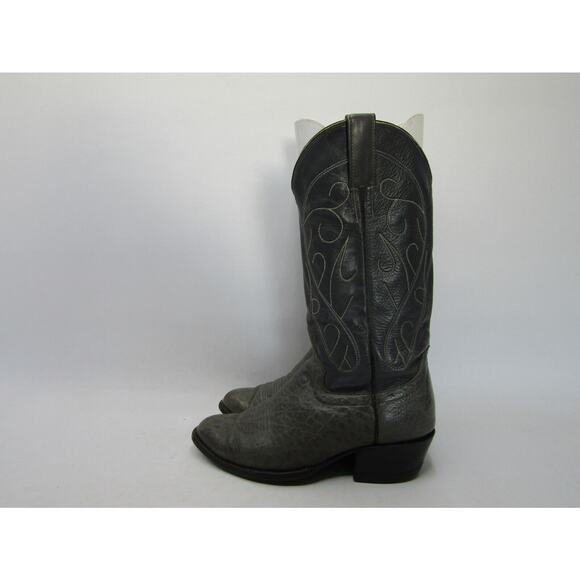 Cowtown Mens Size 7.5 EE Gray Leather Bullhide Cowboy Western Boots main image 9